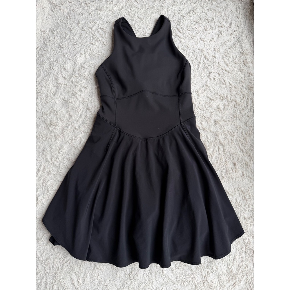 Lululemon Court Crush Dress Black Tennis Exercise Pickleball W1DHYS Size 6 - Picture 12 of 15